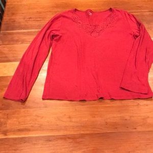 Burgundy long sleeve t